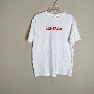 Lil Peep x Lonerism Rare T-Shirt Tee Made In Japan White / Red Sz L